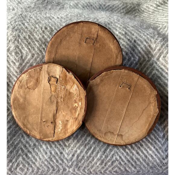 Vintage Bubble Glass Pictures English Cottage landscape set of 3 wood, wall art - Picture 9 of 13